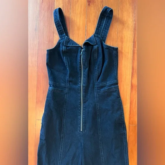 NWT Madewell Denim Zip-Front Sleeveless Jumpsuit in Tarrybrook Wash - 6 - Black - Picture 12 of 12